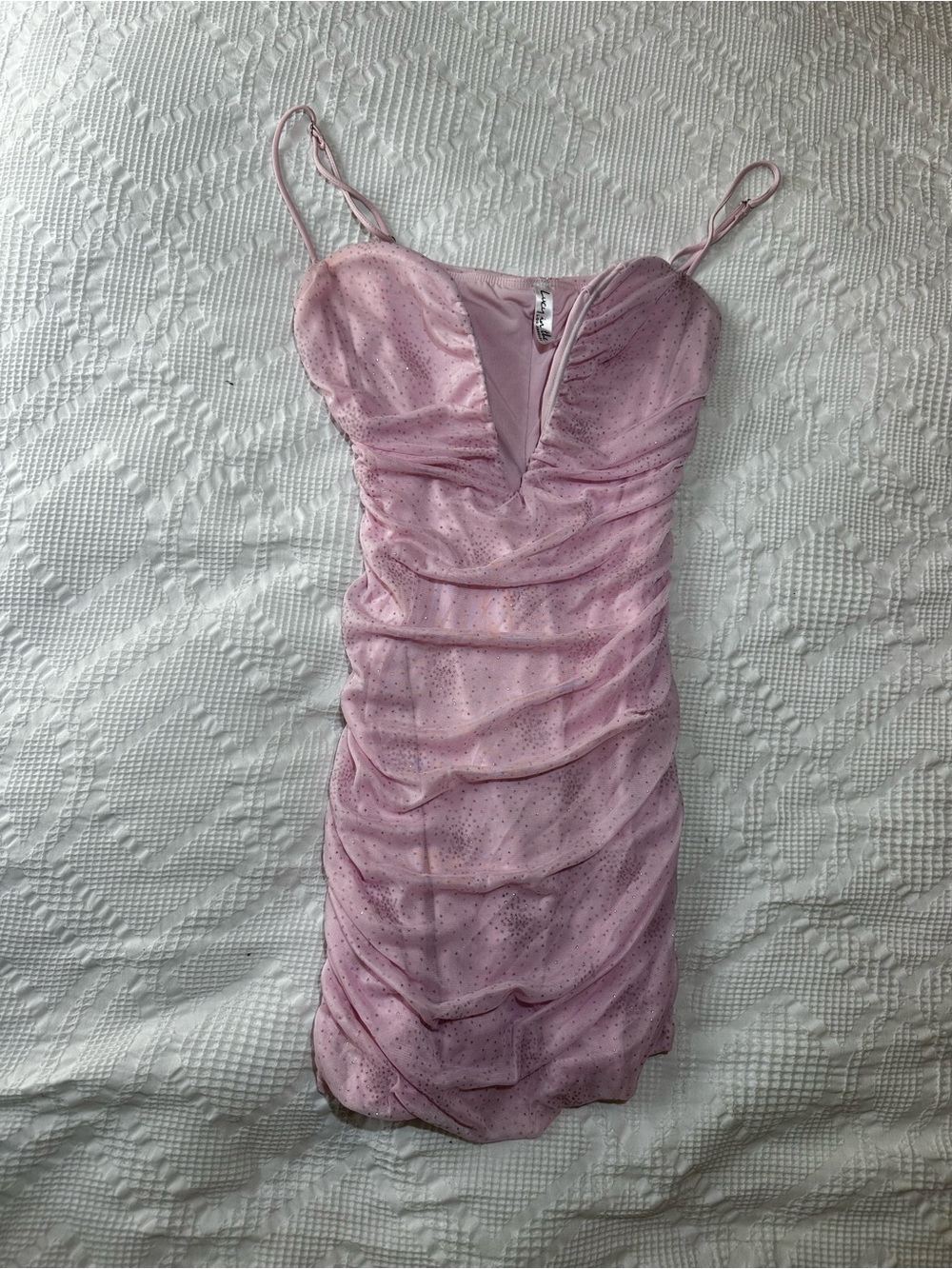 Lucy in the Sky Light Pink Plunge V-Neck Slip Dress